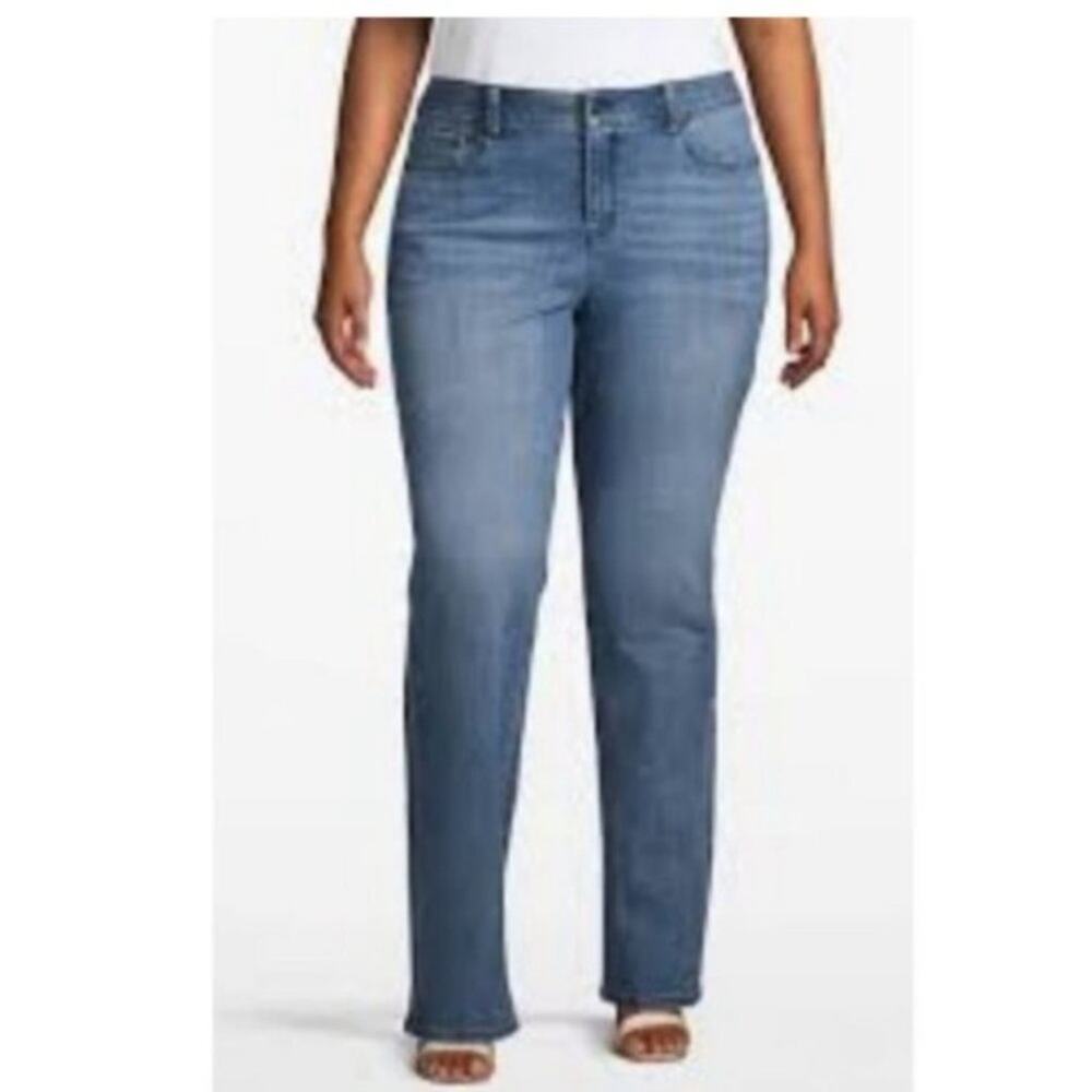 Lane Bryant Venezia Mid Rise Boot Cut No Gap Waistband Jeans Size 22 Short